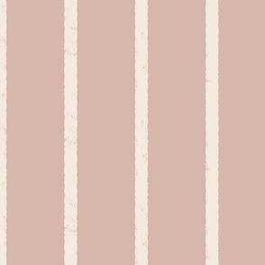 muted rose pink buff and egret off white - Textured Vertical Stripe - Large