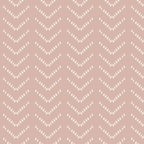 muted rose pink buff and egret off white - geometric brushstroke texture boho tribal chevron - medium