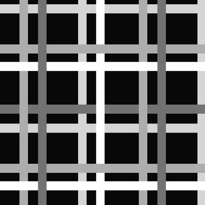 Retro black, white and gray gingham - home decor - stripes - chess - classic- chic - mini