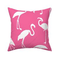 Flamingos White on Pink
