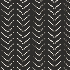 monochrome black and off white - geometric brushstroke texture boho tribal chevron - medium