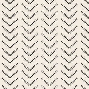 monochrome off white and black - geometric brushstroke texture boho tribal chevron - medium