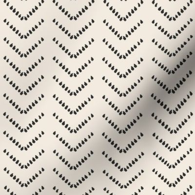 monochrome off white and black - geometric brushstroke texture boho tribal chevron - small