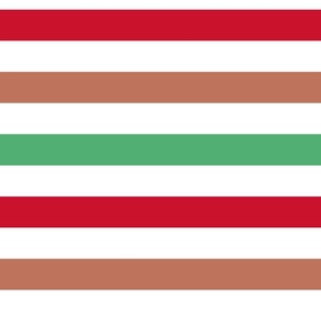 Red Green Brown White Stripes