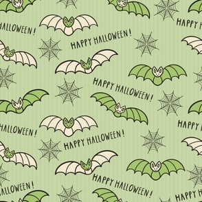 Green-beige-flying-Halloween-bats-on-a-soft-vintage-green-background-with-cobwebs-and-lines-XL-jumbo