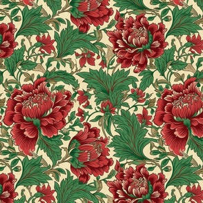 Rich Red Floral Chintz