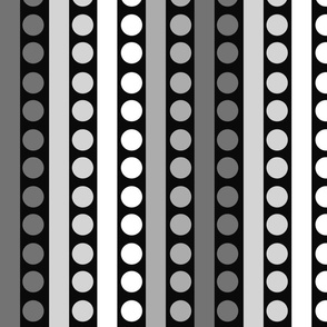 Black, white and gray stripes and dots - bedding - home decor - retro  - minimalist - classic  - chic .