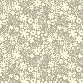 Taupe Neutral Winter Florals Boho Christmas