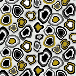 Black and Gold Animal Print on Light Grey Background
