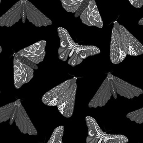 Gothic moth - Black and white - Large scale