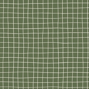 Wonky line check plaid in green large