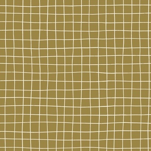 wonky line check plaid in mustard yellow large
