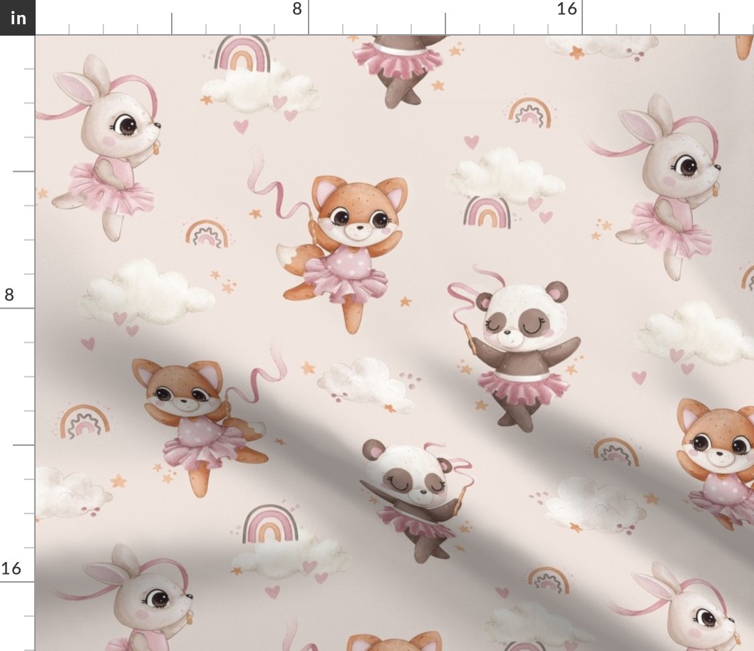 Paws and Pirouettes - LARGE - beige