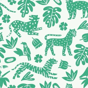 Cheetah in the  jungle in green