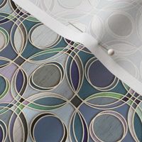 Textured Circles Geometric Abstract in Calm Cool Colors Small