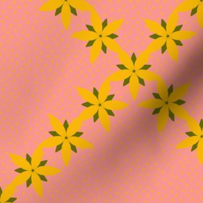 Yellow-flower-diamond-on-pink-with-seeds