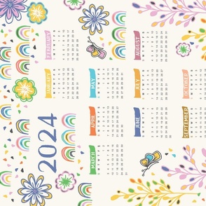 Colorful Blooming New Year Forest 2024 Calendar