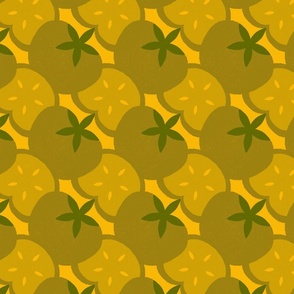 Green-tomatoes-diagonal-on-yellow