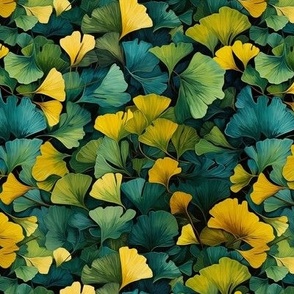 Vincent van Gogh Inspired Changing Fall Ginkgo Leaves