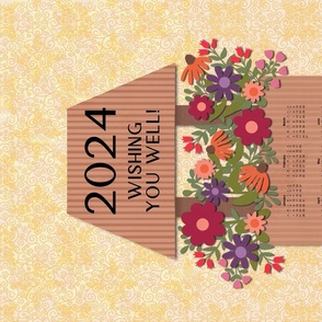 2024 Wishing you well tea towel calendar