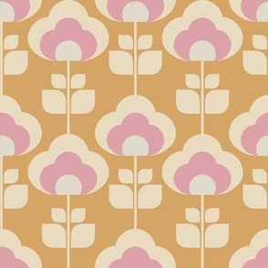 scandi floral - mustard pink