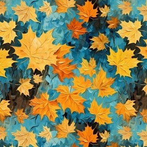 van Gogh Inspired Fall Maple Leaves