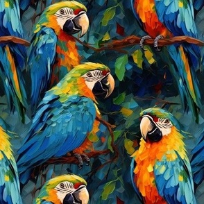 Vincent van Gogh Inspired Parrots