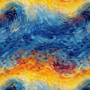 Vincent van Gogh Inspired Rainbow Waves 1