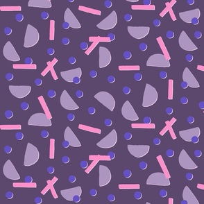 pink purple mauve and royal blue offset abstract geometric shapes