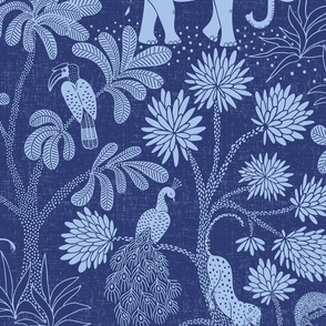 elephant jungle/midnight blue with texture