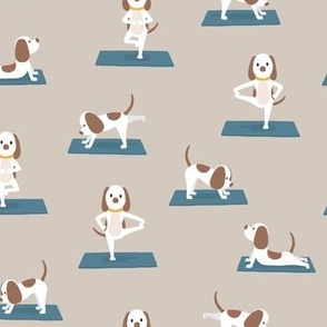 Cute Yoga Dogs - biege - LAD23