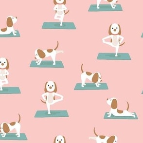 Cute Yoga Dogs - light pink - LAD23