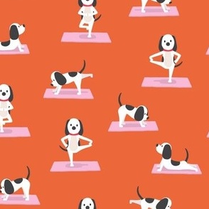 Cute Yoga Dogs - pink/red - LAD23