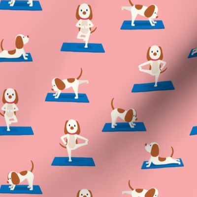 Cute Yoga Dogs - pink/blue - LAD23