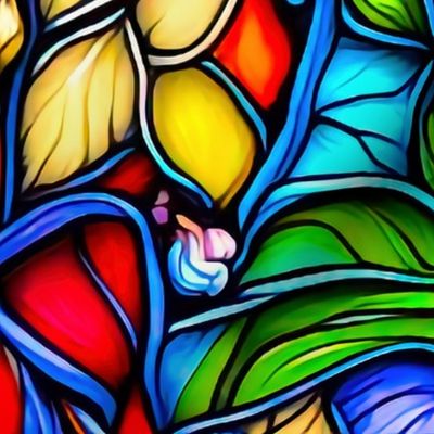 Stained glass abstract flower
