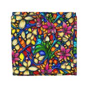 Stained glass abstract flower
