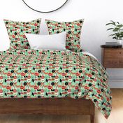 Mid Century Modern Christmas Shapes Green Red Black White - Small