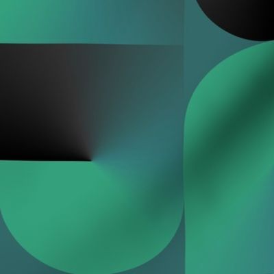 HouseofMay-Emerald Green gradient geometrics jumbo scale