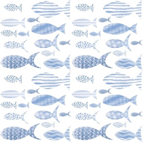 Blue Fish - swimming right to left