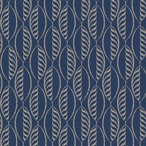 Vertical Leaves Navy - Large