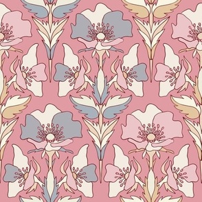 Pink Rosehip Flower. Classic Elegant Print