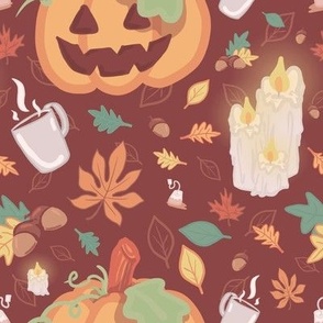 Autumn Pumpkin Fall Pattern - Large