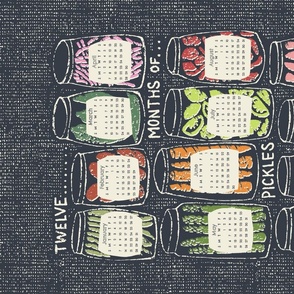 Twelve Months Of Pickles Tea towel