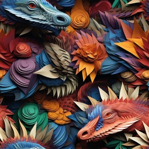 Dragons in Paper Illusion