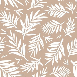 Leafy Branches on Beige