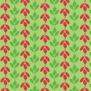 ( M) Holiday garland stripe | Red and Green | Med Scale