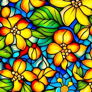 Stained glasses flowers