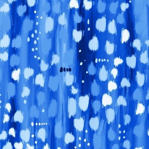 Blue painted riots blobs wallpaper scale