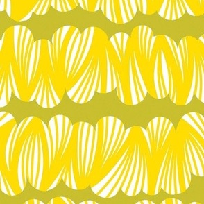 Modern Bright Mod Caterpillar Pattern in Yellow and Lime for Women's Blouse