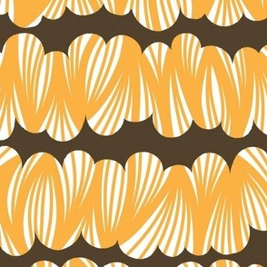 Modern Bright Retro Caterpillar Pattern in Orange for Women's Blouse